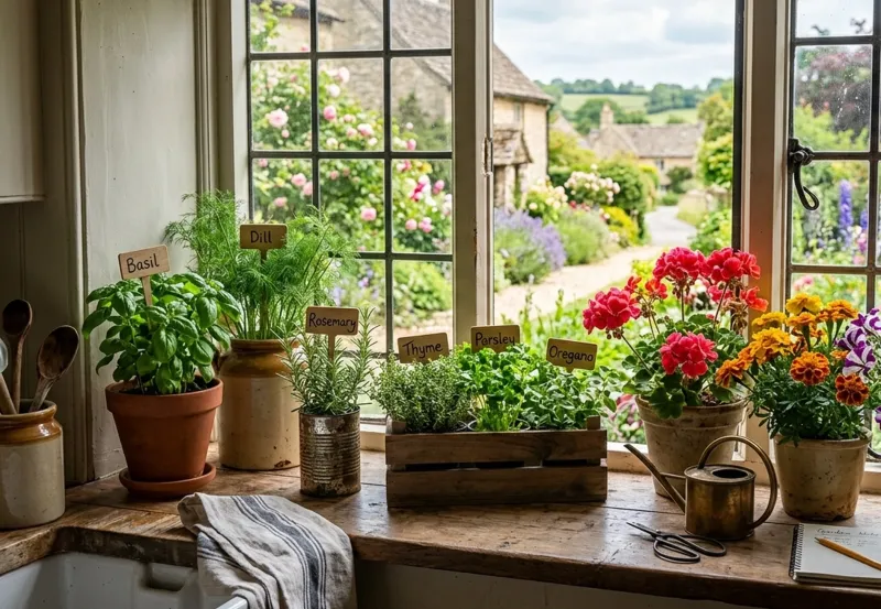 Kitchen Windowsill Herb Garden