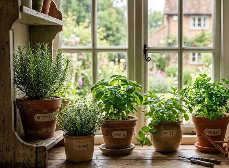 Kitchen Windowsill Herb Garden