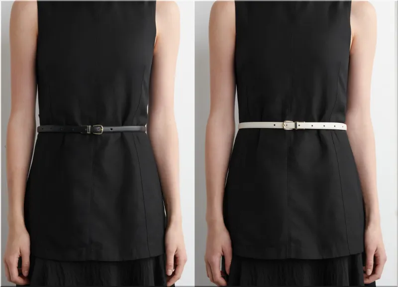 COS Reversible Slim Leather Belt