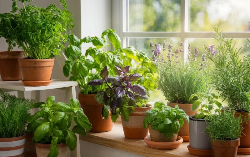 Kitchen Windowsill Herb Garden